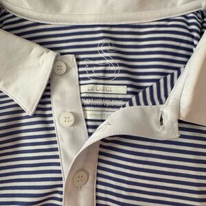 Annie Men's Blue Striped Polo Shirt